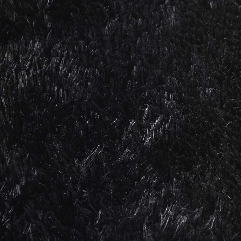 Tappeto Shaggy a Pelo Lungo Nero 240x240 cm in poliestere 4102886
