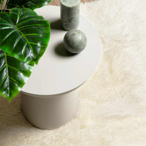 Tappeto Shaggy a Pelo Lungo NAVARRA Crema 240x240 cm poliestere 4102887