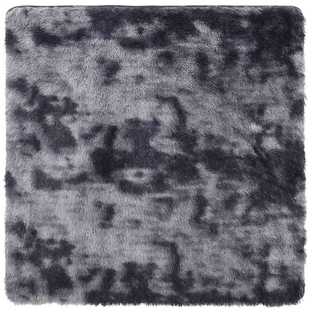 Tappeto Shaggy a Pelo Lungo NAVARRA Grigio Scuro 240x240 cm 4102888