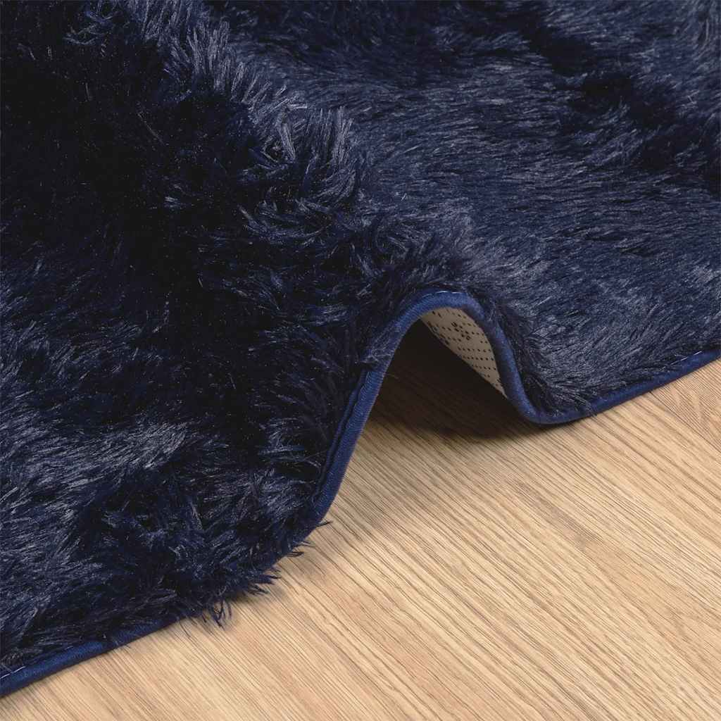 Tappeto Shaggy a Pelo Lungo NAVARRA Blu Marino 240x240 cm 4102891