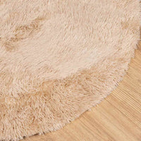 Tappeto Shaggy a Pelo Lungo NAVARRA Beige 100x100 cm poliestere 4102893