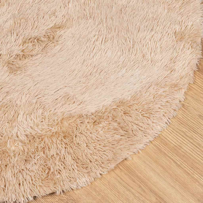 Tappeto Shaggy a Pelo Lungo NAVARRA Beige 100x100 cm poliestere 4102893