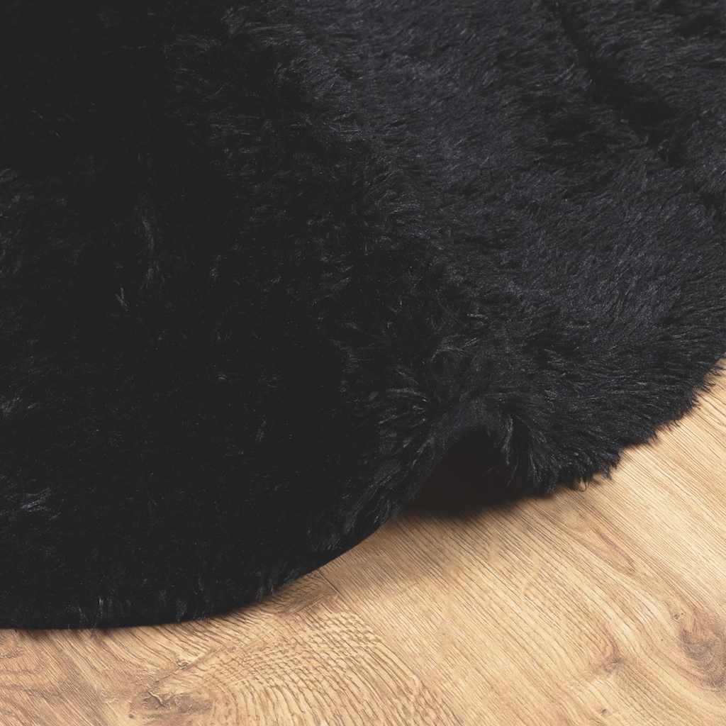 Tappeto Shaggy a Pelo Lungo NAVARRA Nero 100x100 cm poliestere