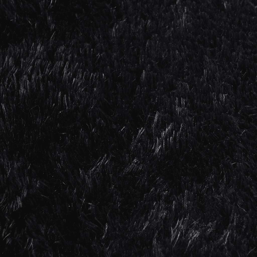 Tappeto Shaggy a Pelo Lungo NAVARRA Nero 100x100 cm poliestere 4102894