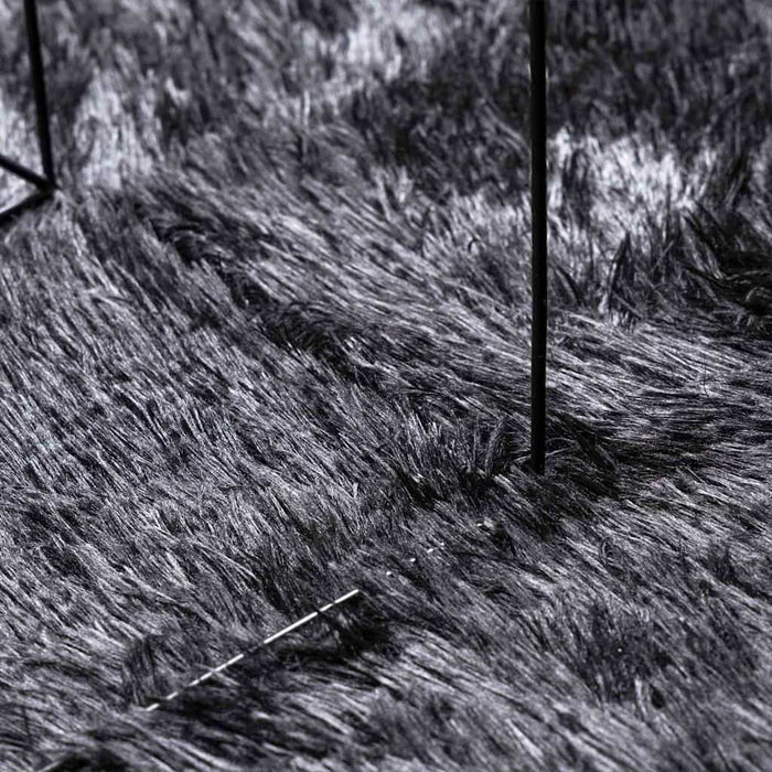 Tappeto Shaggy a Pelo Lungo NAVARRA Grigio Scuro 100x100 cm