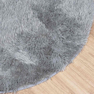 Tappeto Shaggy a Pelo Lungo NAVARRA Grigio Argento 100x100cm 4102900