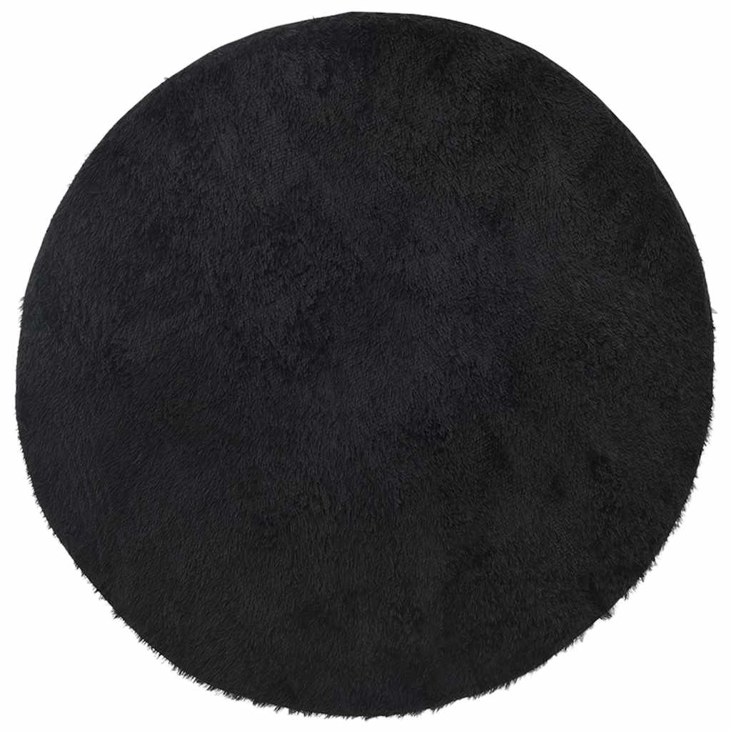 vidaXL Tappeto Shaggy a Pelo Lungo NAVARRA Nero 120x120 cm poliestere
