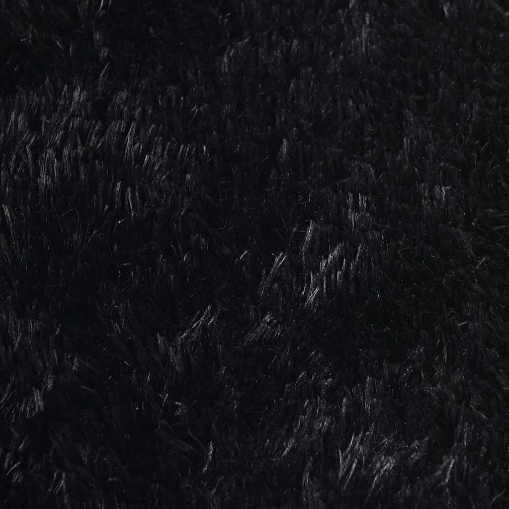 Tappeto Shaggy a Pelo Lungo NAVARRA Nero 120x120 cm poliestere 4102902