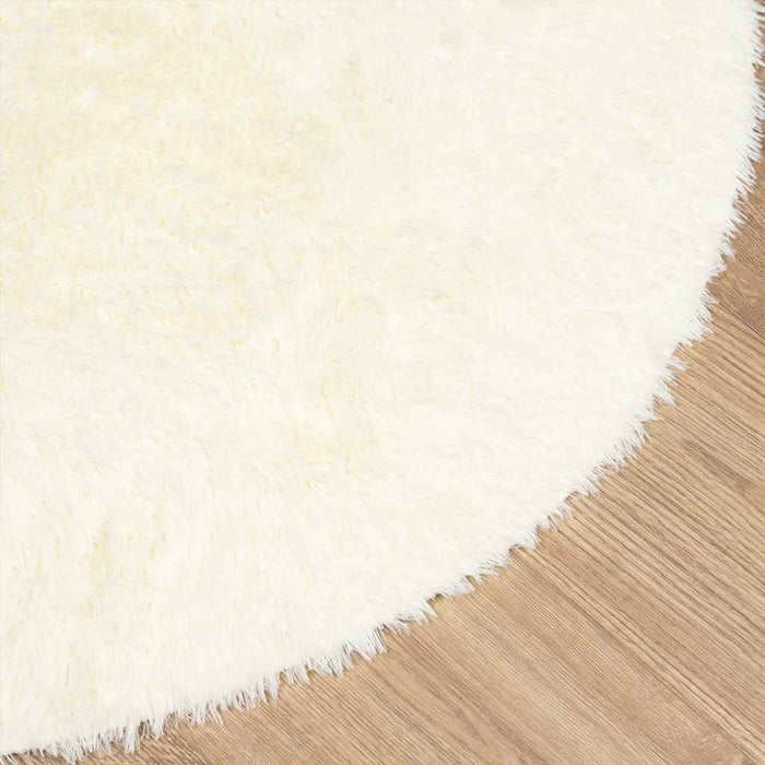 Tappeto Shaggy a Pelo Lungo NAVARRA Crema 120x120 cm poliestere 4102903