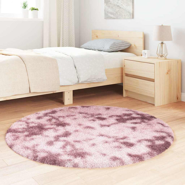 Tappeto Shaggy a Pelo Lungo NAVARRA Rosa Antico 120x120cm
