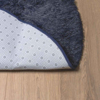 Tappeto Shaggy a Pelo Lungo NAVARRA Blu Marino 120x120 cm
