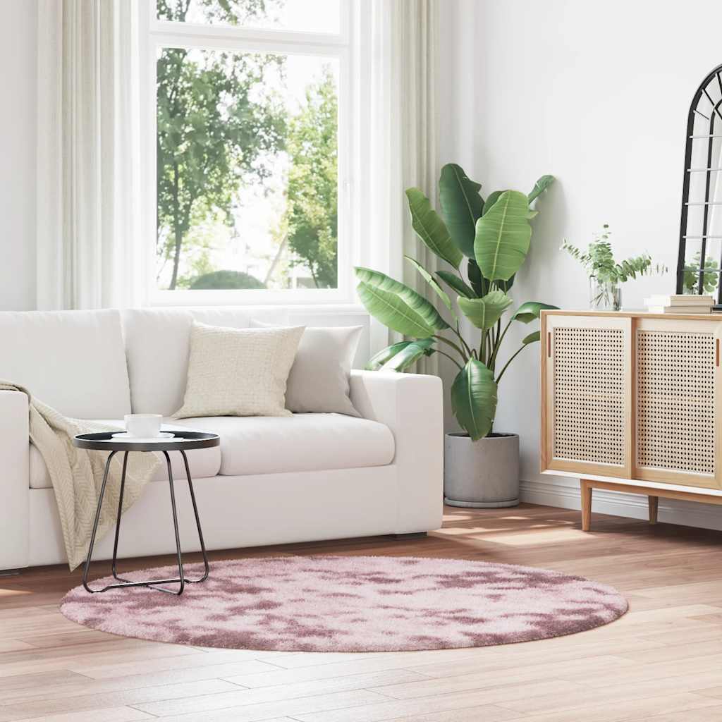 Tappeto Shaggy a Pelo Lungo NAVARRA Rosa Antico 160x160cm 4102913