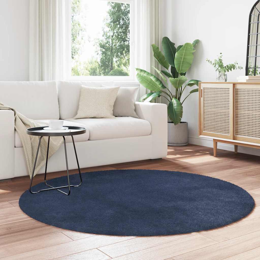 vidaXL Tappeto Shaggy a Pelo Lungo NAVARRA Blu Marino 160x160 cm