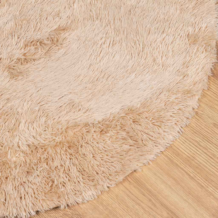Tappeto Shaggy a Pelo Lungo Beige 200x200 cm in poliestere 4102917
