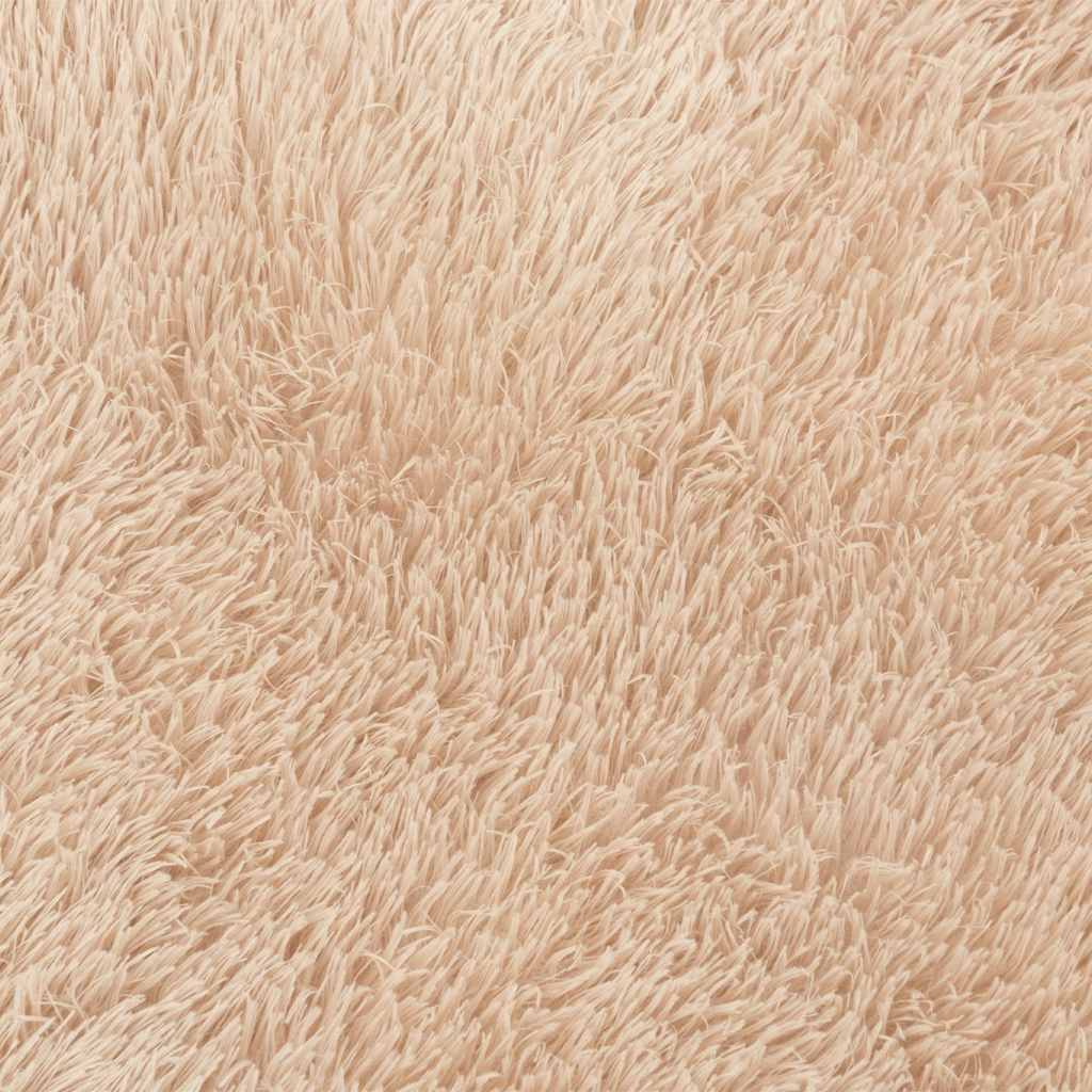Tappeto Shaggy a Pelo Lungo Beige 200x200 cm in poliestere 4102917