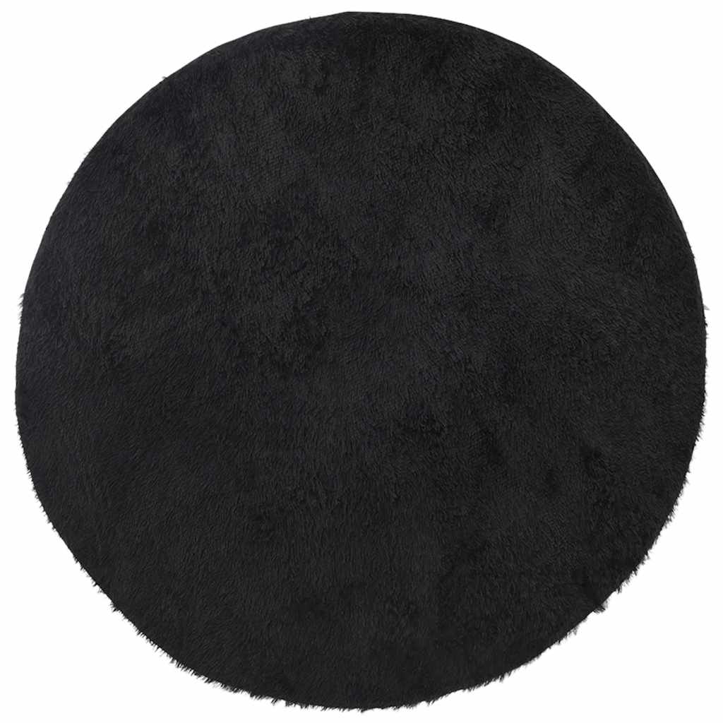 Tappeto Shaggy a Pelo Lungo NAVARRA Nero 200x200 cm poliestere