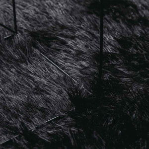 Tappeto Shaggy a Pelo Lungo NAVARRA Nero 200x200 cm poliestere 4102918