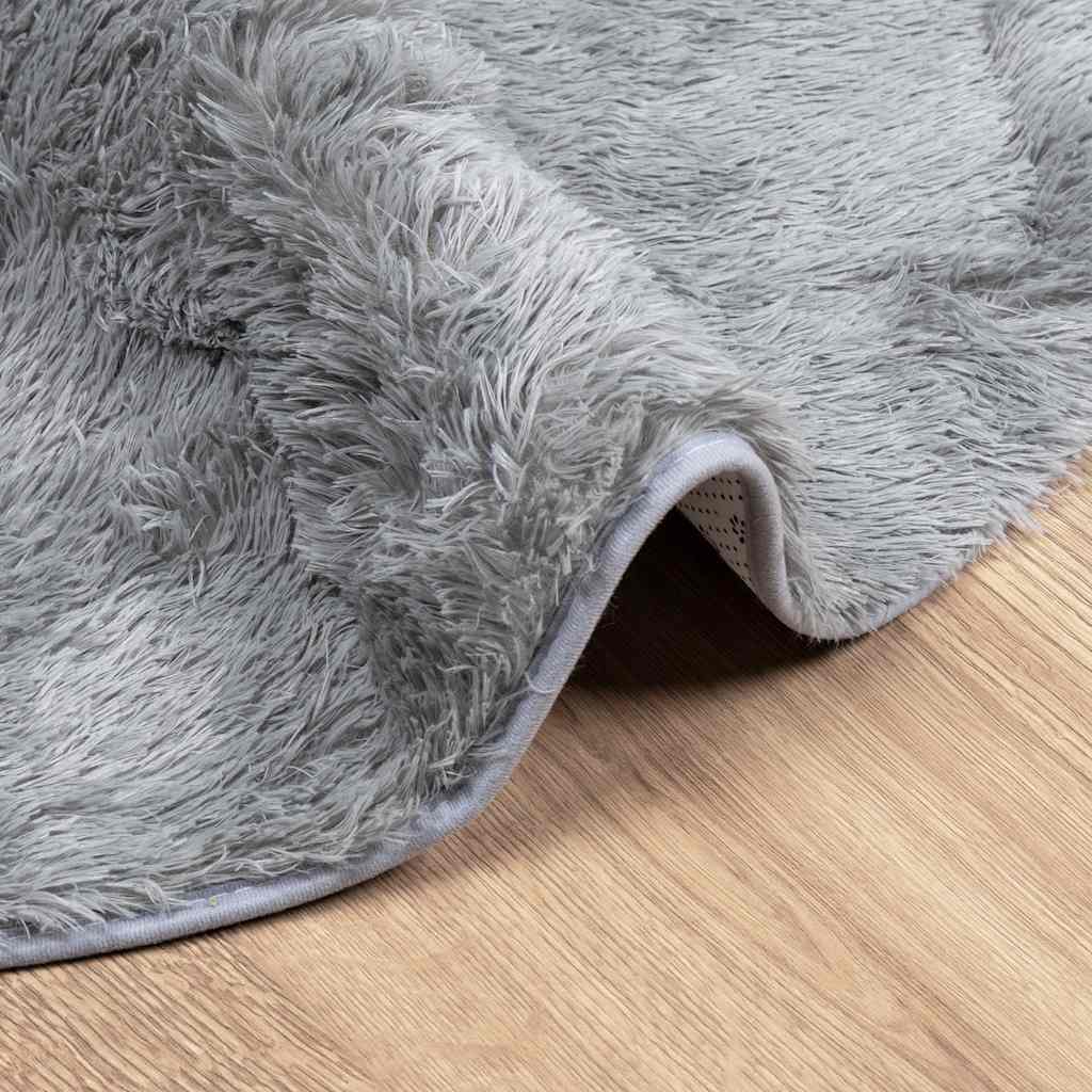 Tappeto Shaggy a Pelo Lungo NAVARRA Grigio Chiaro 240x240 cm
