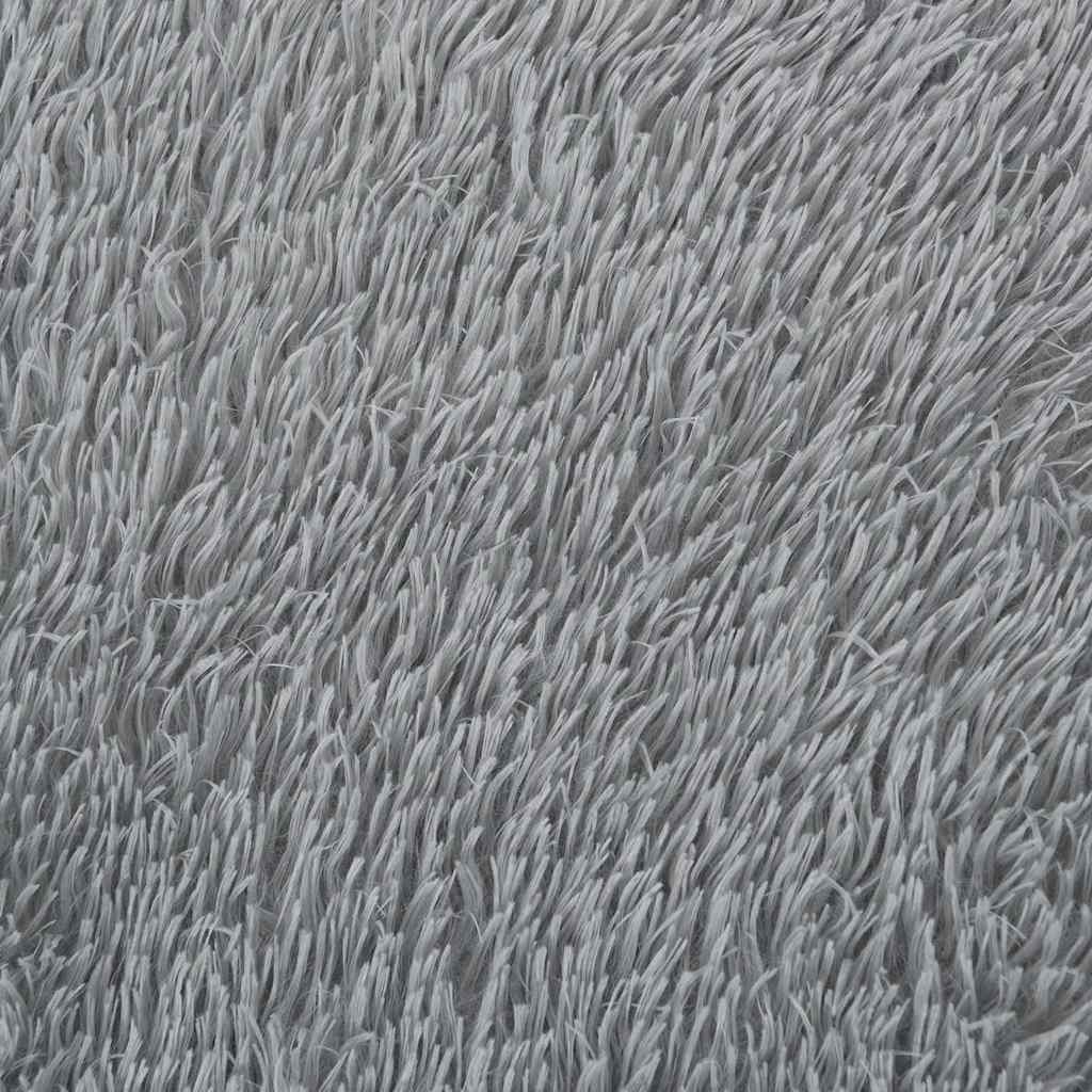 Tappeto Shaggy a Pelo Lungo NAVARRA Grigio Chiaro 240x240 cm 4102930