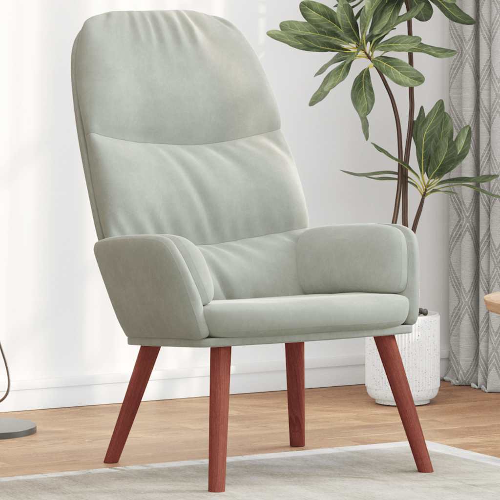 Sedia Relax Grigio Chiaro in Velluto 4102610