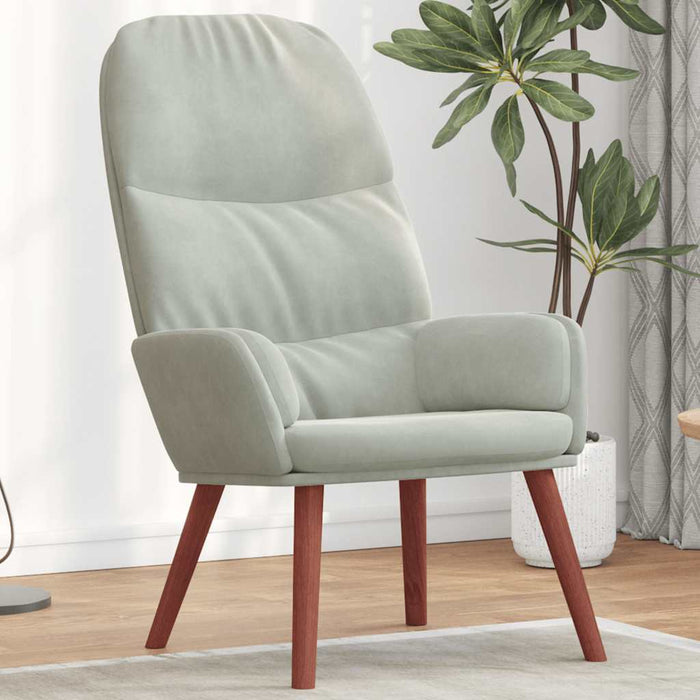 Sedia Relax Grigio Chiaro in Velluto 4102610