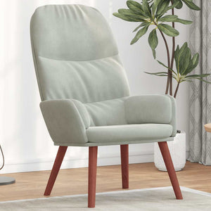 vidaXL Sedia Relax Grigio Chiaro in Velluto