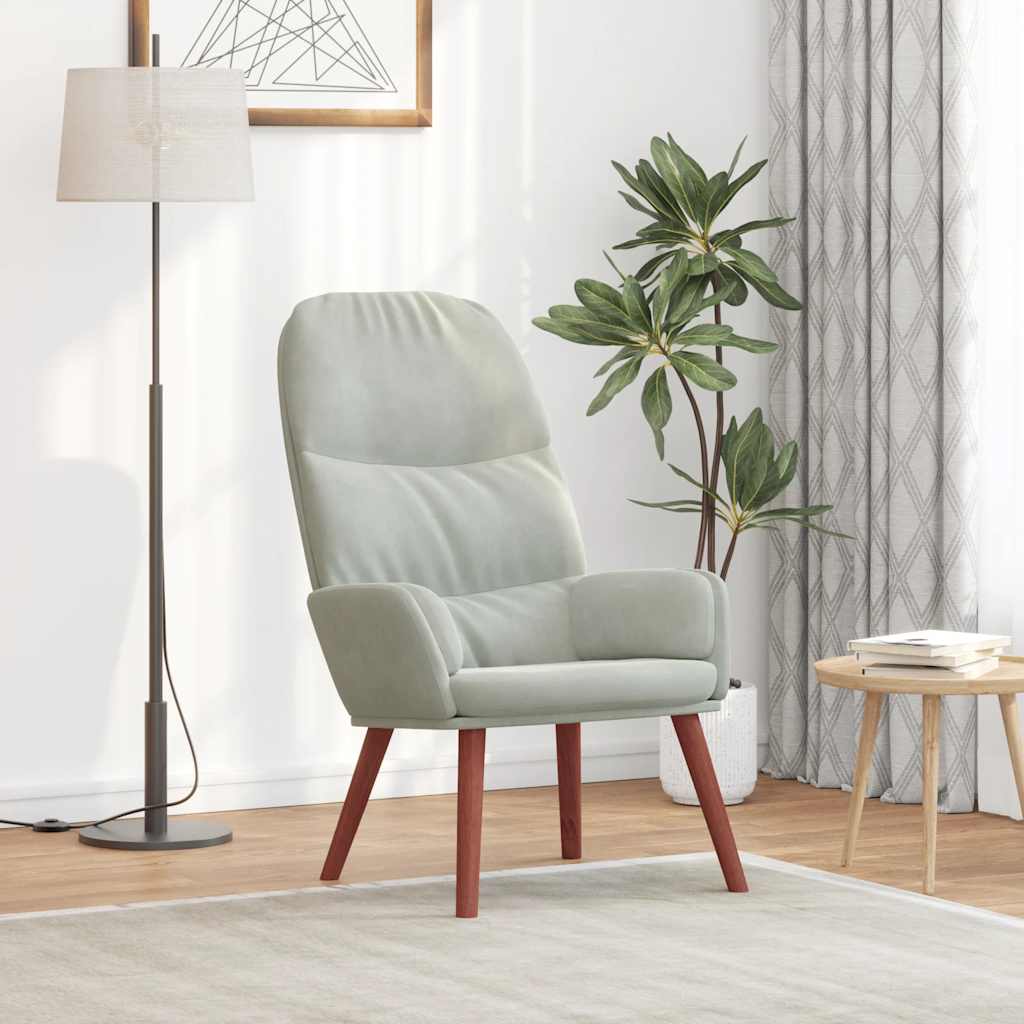 Sedia Relax Grigio Chiaro in Velluto 4102610