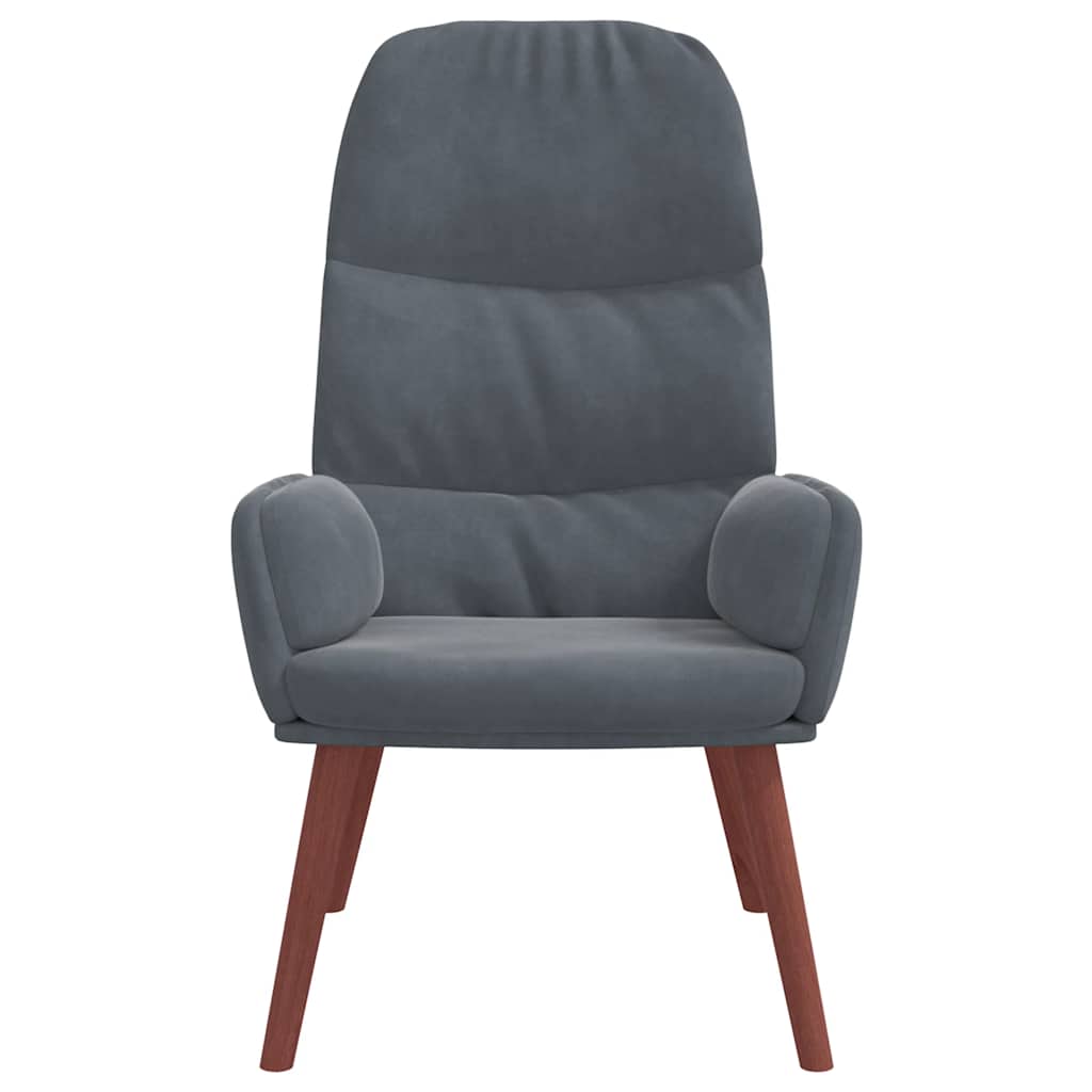 Sedia Relax Grigio Scuro in Velluto 4102611