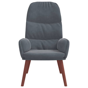 Sedia Relax Grigio Scuro in Velluto 4102611