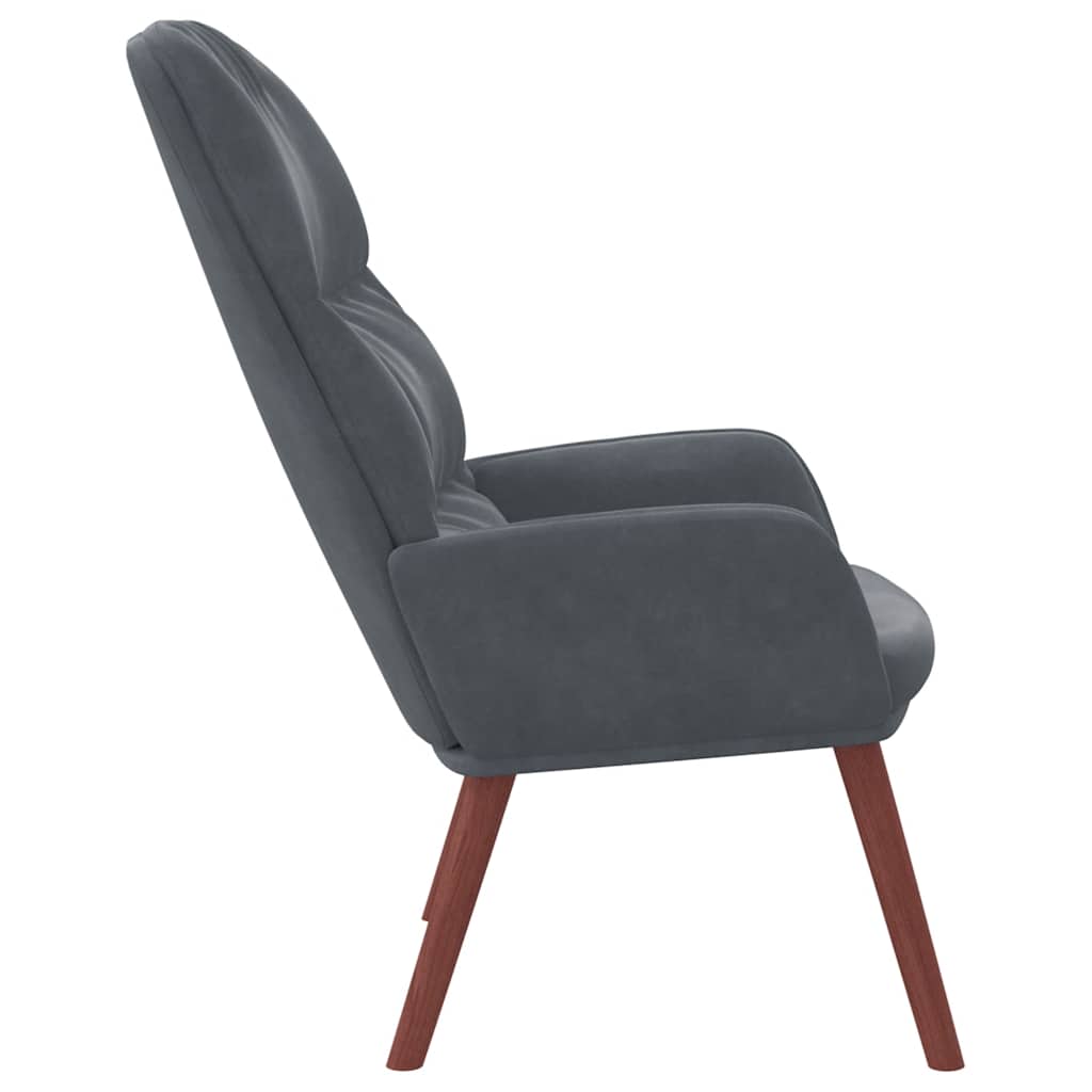 Sedia Relax Grigio Scuro in Velluto 4102611