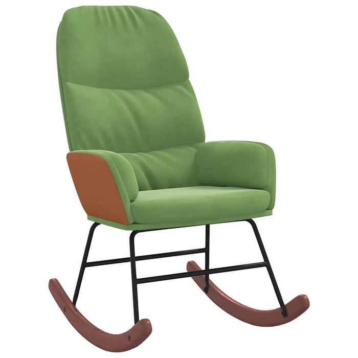 vidaXL Sedia a Dondolo Verde Chiaro in Velluto