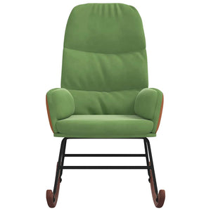 vidaXL Sedia a Dondolo Verde Chiaro in Velluto