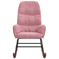 vidaXL Sedia a Dondolo Rosa in Velluto