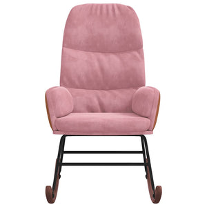 vidaXL Sedia a Dondolo Rosa in Velluto
