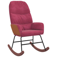 vidaXL Sedia a Dondolo Rosso Vino in Velluto