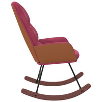 vidaXL Sedia a Dondolo Rosso Vino in Velluto