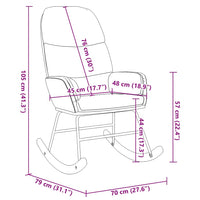 vidaXL Sedia a Dondolo Rosso Vino in Velluto