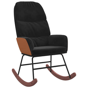 vidaXL Sedia a Dondolo Nera in Velluto