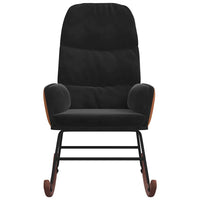 vidaXL Sedia a Dondolo Nera in Velluto