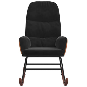 vidaXL Sedia a Dondolo Nera in Velluto