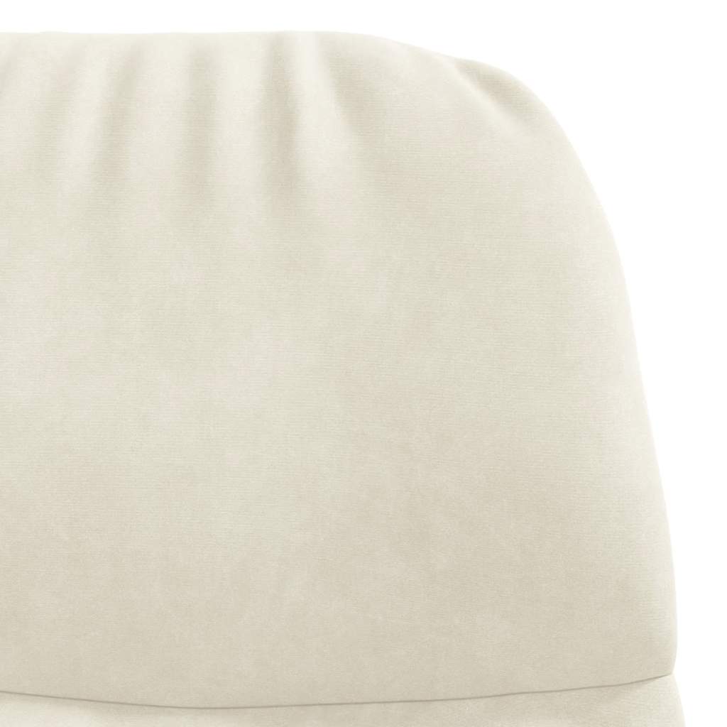 vidaXL Sedia a Dondolo in Velluto Crema Bianco