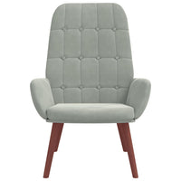 vidaXL Sedia Relax Grigio Chiaro in Velluto