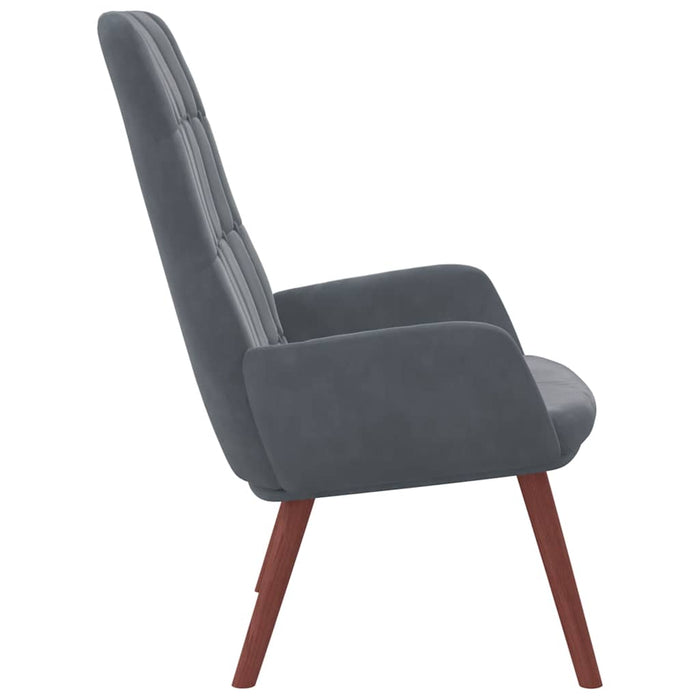 Sedia Relax Grigio Scuro in Velluto 4102633