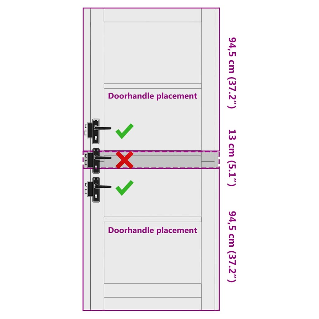 Porta Interna "ORKDAL" 83x202x4 cm Porta in Legno Massello di Pino 4102665
