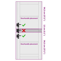 Porta Interna "ORKDAL" 83x202x4 cm Porta in Legno Massello di Pino 4102665