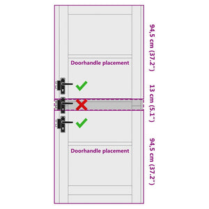 Porta Interna "ORKDAL" 83x202x4 cm Porta in Legno Massello di Pino 4102665