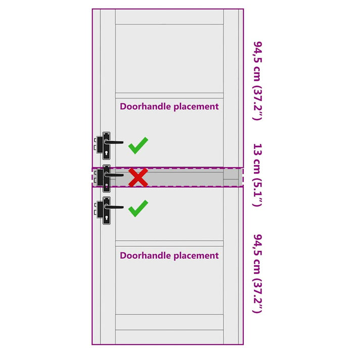 Porta Interna "ORKDAL" 83x202x4 cm Porta in Legno Massello di Pino 4102665