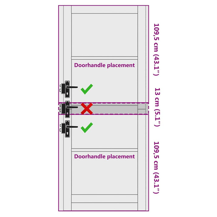 porta interna  "ORKDAL" 83x232x4 cm in legno massello di pino 4102669