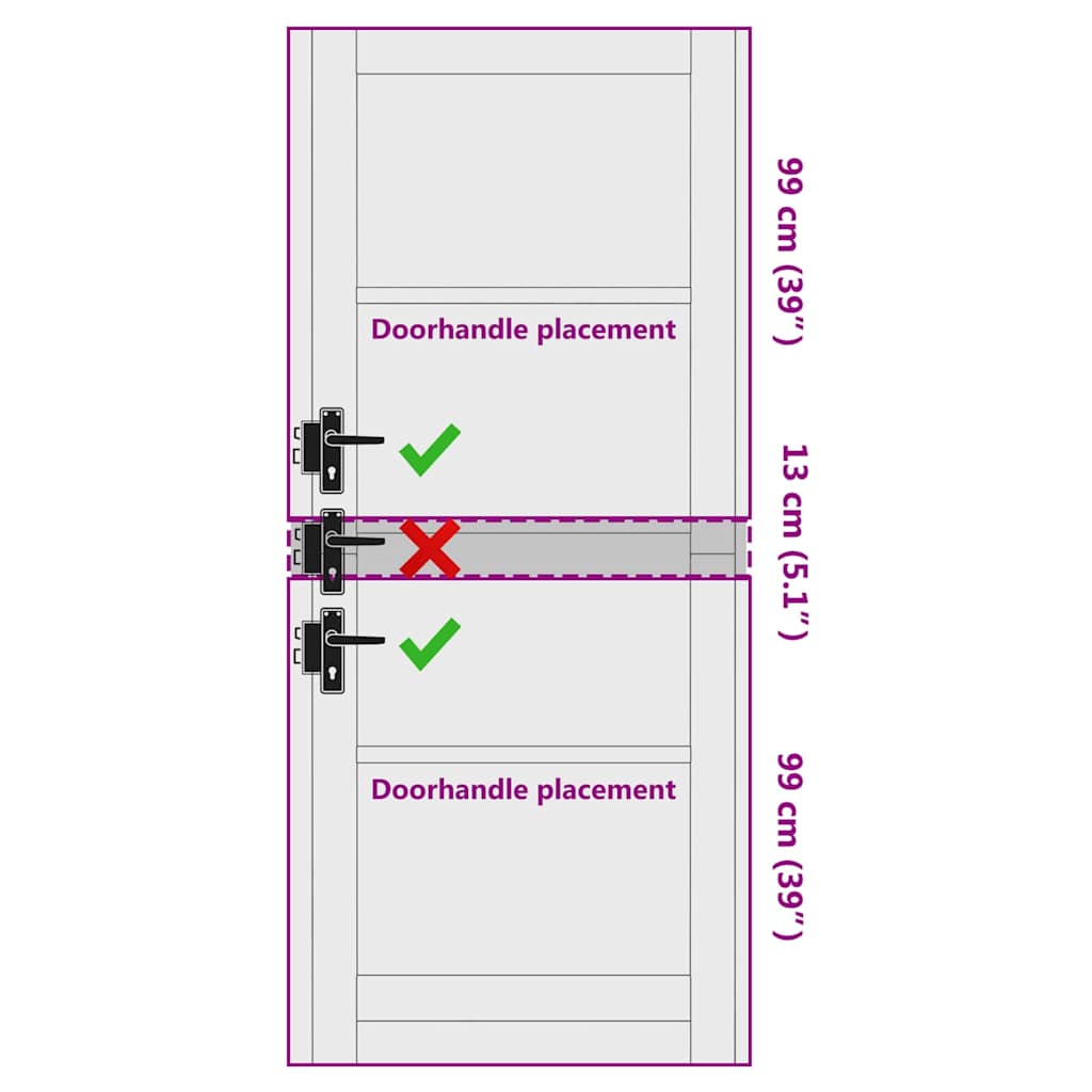 Porta Interna 'ORKDAL'86x211x4 cm in Legno Solido di Pino 4102673