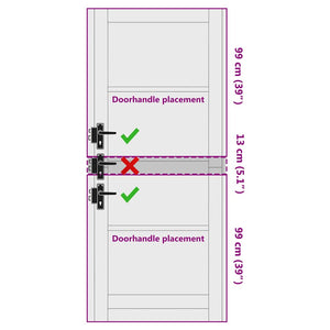 Porta Interna 'ORKDAL'86x211x4 cm in Legno Solido di Pino 4102673